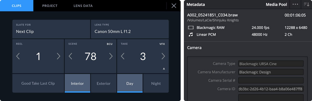 digital slate interface