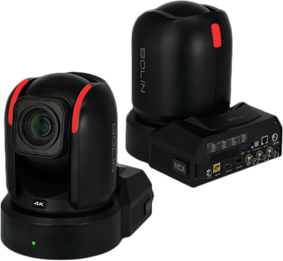 front and back views of the bolin 4k ptz camera