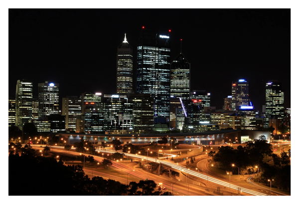 sample image of the perth skiline taken with the canon lens