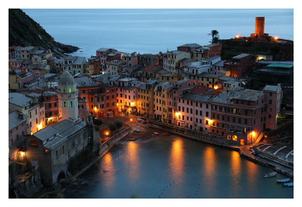aerial sample image of a coastal town taken with the canon lens