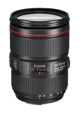 angled side view of the canon lens