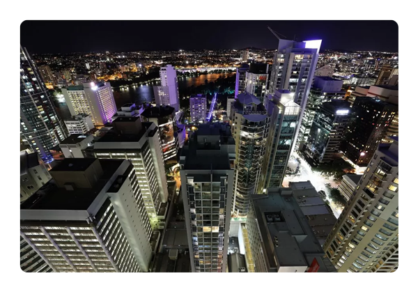 aerial image of a city taken with the canon 35mm lens