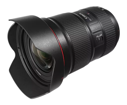 angled side view of the canon 35mm lens