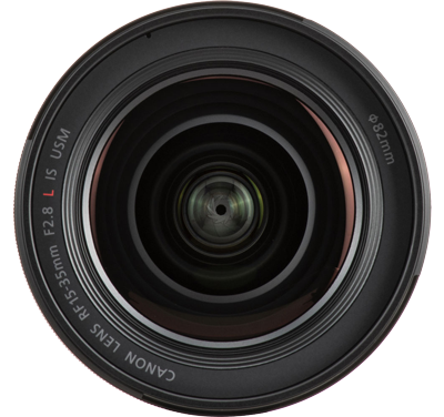 front view of the canon 35mm lens