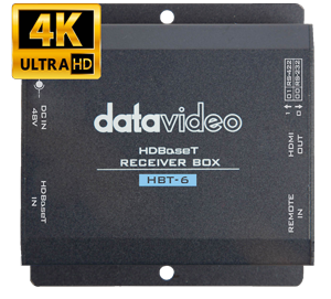 top view of the datavideo hdbaset with a 4k logo in the top left