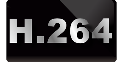 h.264 silver text on black backgroud
