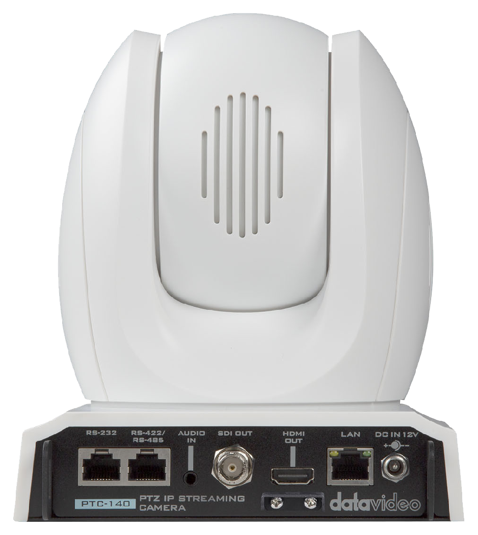 rear view showing the outputs of the PC-140 PTZ camera, Datavideo PTC-140 HD PTZ Camera White