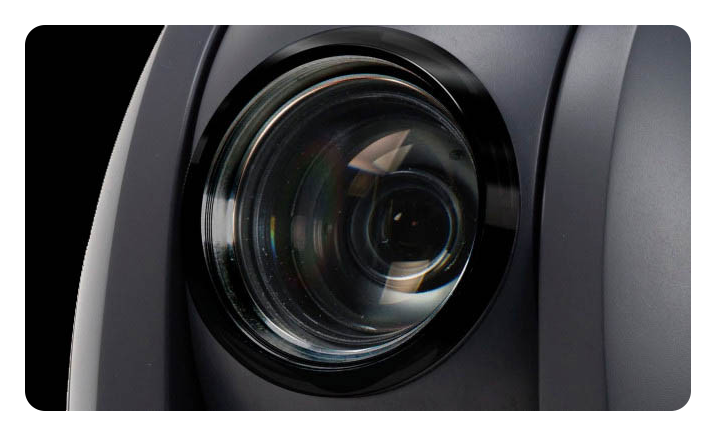 close of the camera lens, Datavideo PTC-140 HD PTZ Camera White