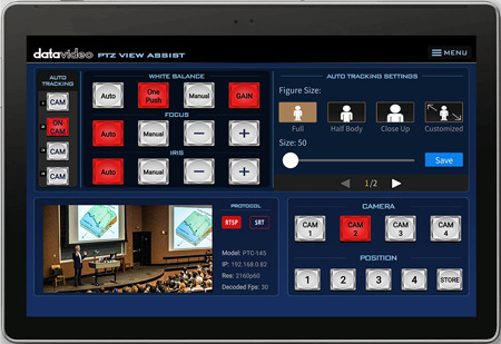 auto tracking ptz camera app