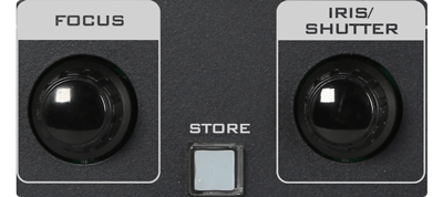 labelled control dials for camera focus and iris control on the RMC-180 mk2