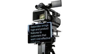 datavideo TP-300 Mark II tablet prompter in below lens mounting mode