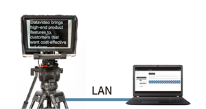 Datavideo Teleprompter connected to Laptop using LAN cable