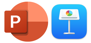 Microsoft PowerPoint and Apple Keynote Logos