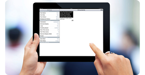 11inch Tablet computer on blue background
