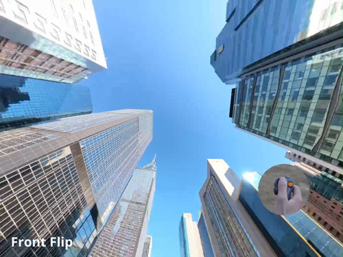 example of the front flip controls for the dji avata 360