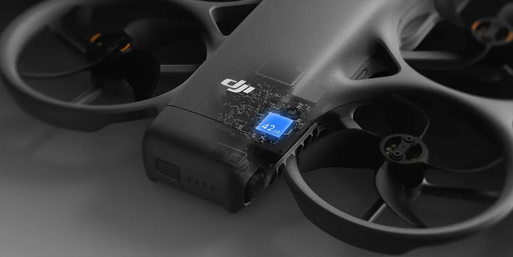 xray image showing the dji avata 360 internal storage