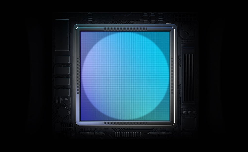 close up of the dji avata 360 sensor on a black background