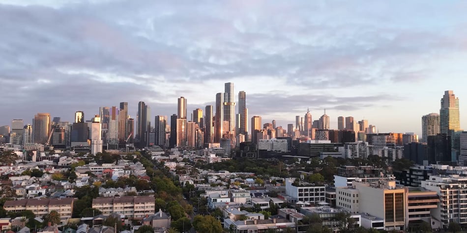 sample image from a video the Melbourne skyline in the afternoon