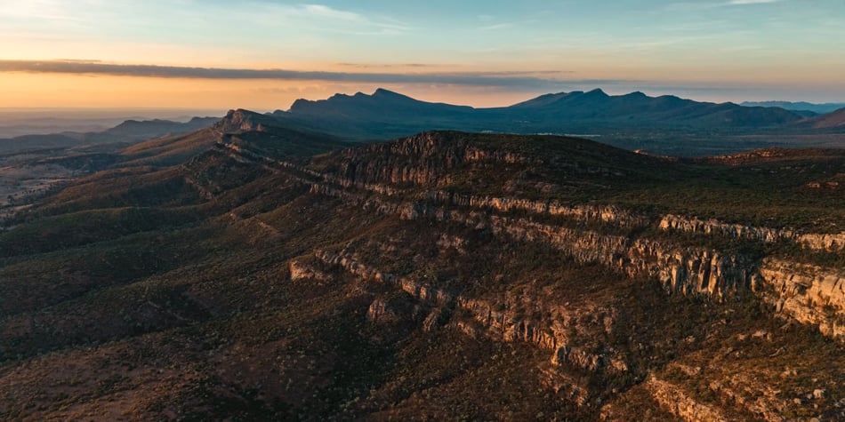 sample image of a Wilpena Pound at sunset