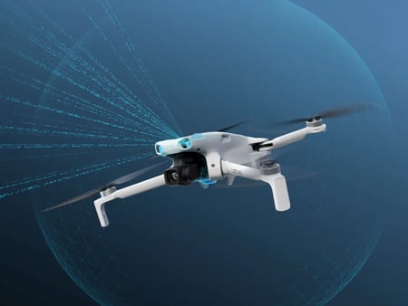 Dji Lito x1 on a blue background with a sensor field