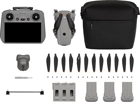 breakdown of what is included with the DJI Lito X1 Fly More Combo (DJI RC 2)