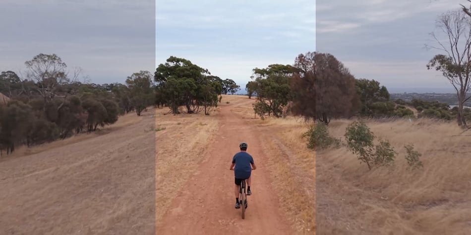 sample image from a video of someone cycling thropugh australia's outback