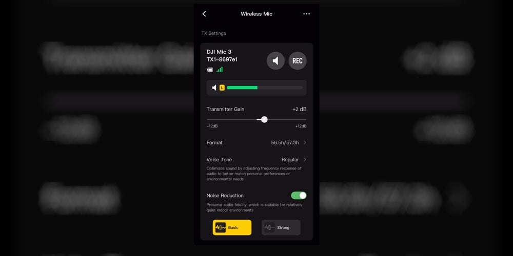 dji mic 3 app interface