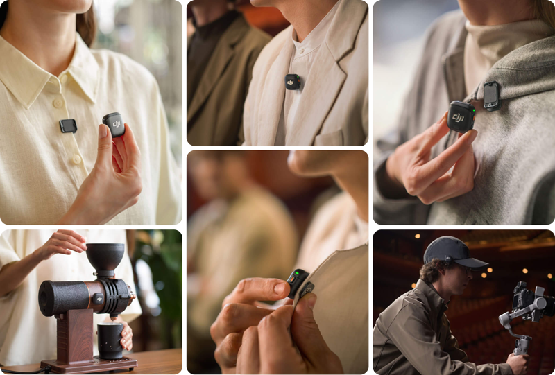different people wearing the dji mic 3