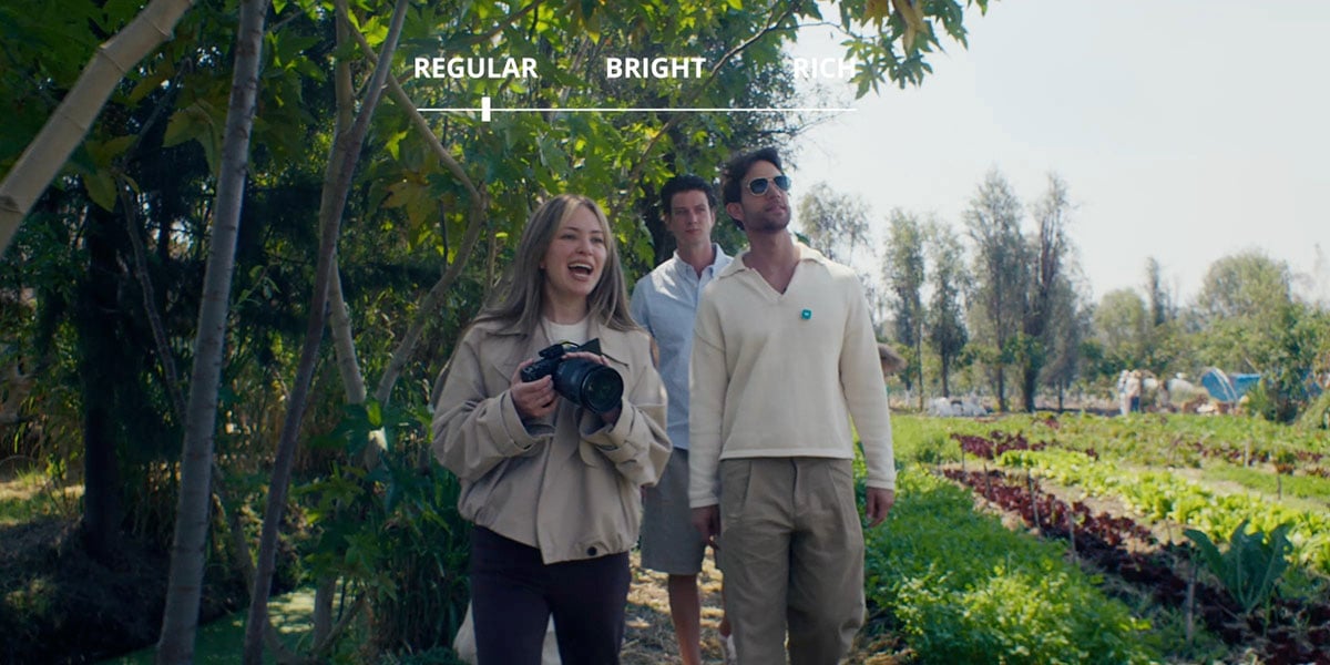 a group of people filming using the dji mic mini 2s in a farming field