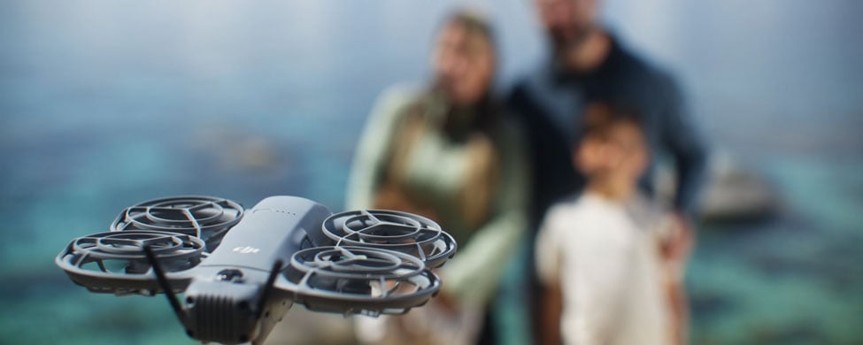 dji neo 2 drone taking a selfie