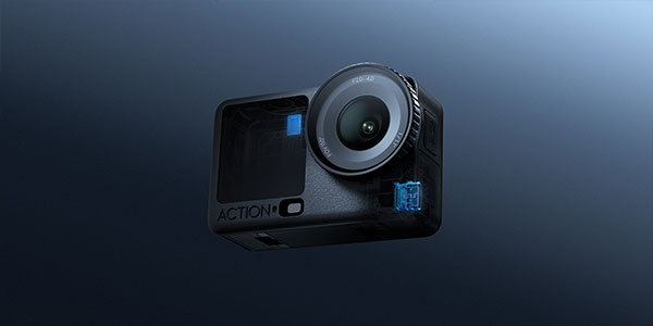 angled front view of the dji osmo action 6