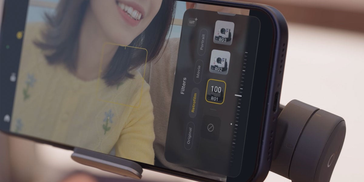 close up of the osmo mobile 8p filters