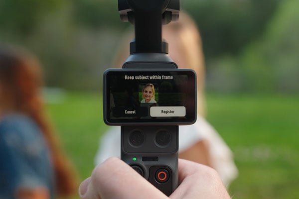 close up of the subject autofocus interface on the dji osmo pocket 4