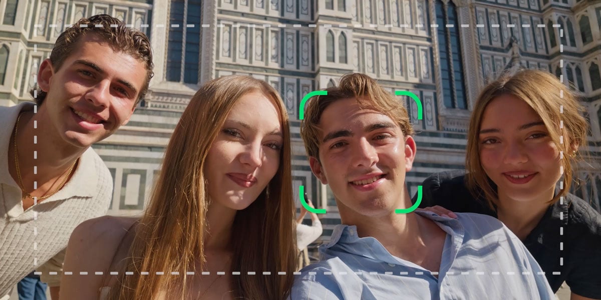 multiple people stiid together being tracked in the same shot