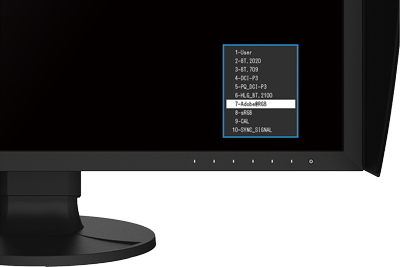 close up of the presets on the eizo monitor