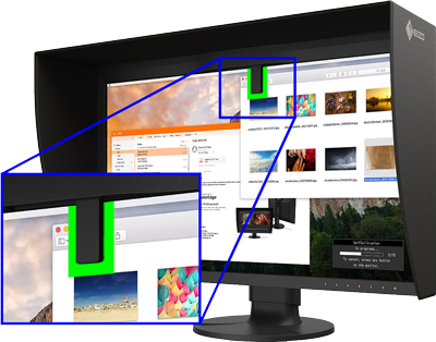 close up of the eizo monitor sensor