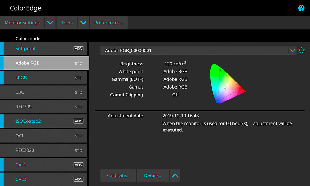 eizo monitor software interface
