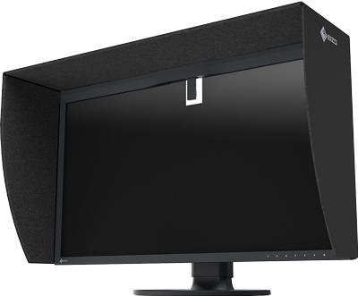 angled view of the eizo monitor showing the sensor