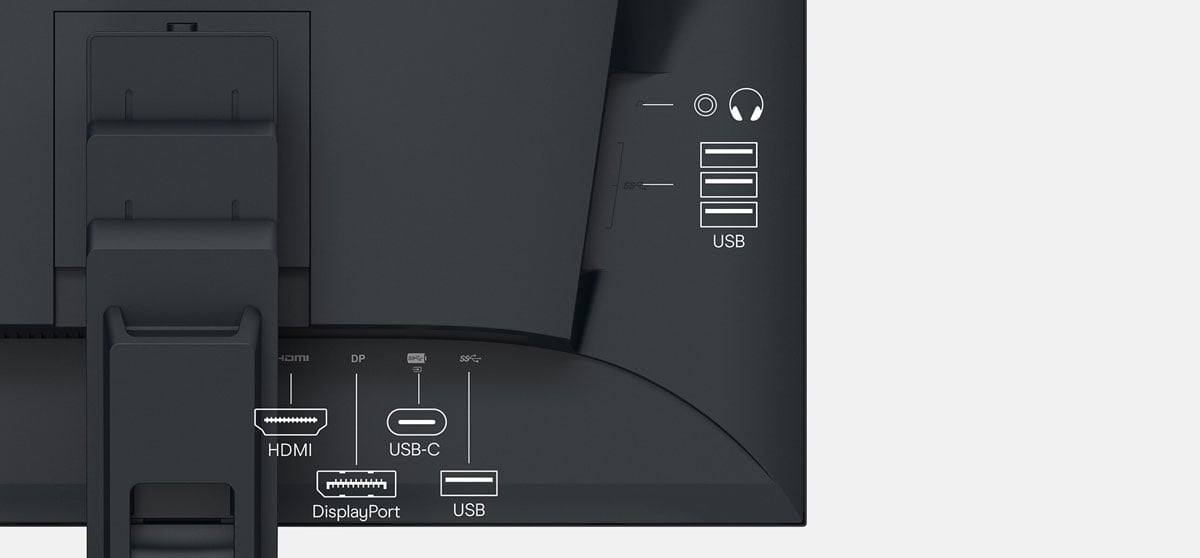 rear view of the eizo monitor showing the ports