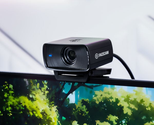Elgato Facecam MK.2 mounted on a monitor