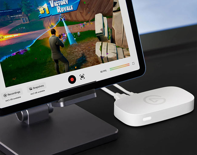 elgato app running on ipad from the elgato capture card