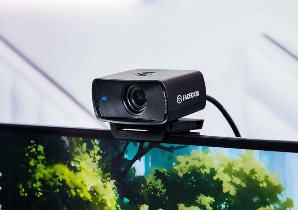 elgato facecam on top of a monitor