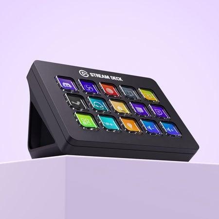 angled view of the elgato stream deck