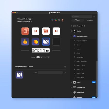 elgato stream deck neo setup interface
