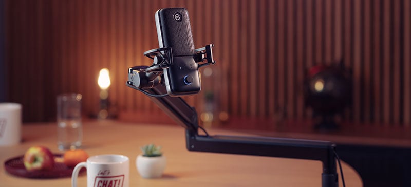 eave:3 mic bundle in use in a podcast studio