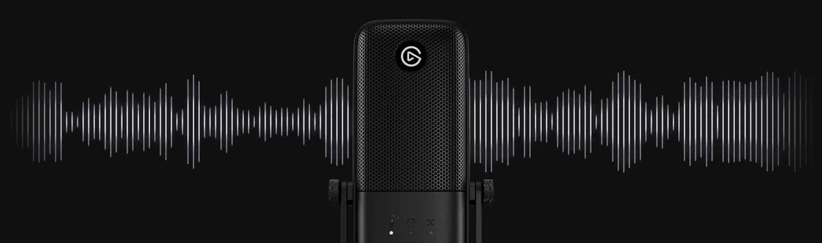 front view of the wave:3 with a waveform behind it on a black background