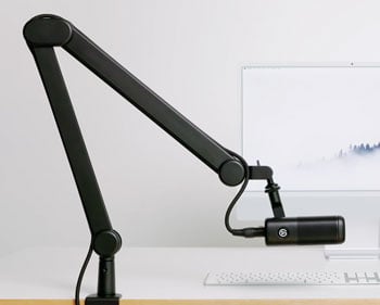 Elgato Wace Mic Arm MK2 used on desk with Apple Mac