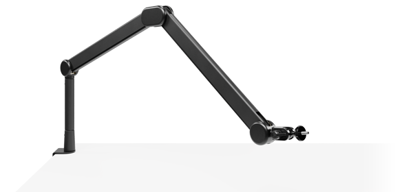 Elgato Wave Mic Arm MK2 mounted to white table