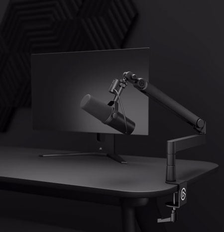 mic mounted to the elgato mic arm