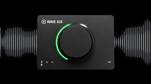 elgato wave xlr with soundwave in the background